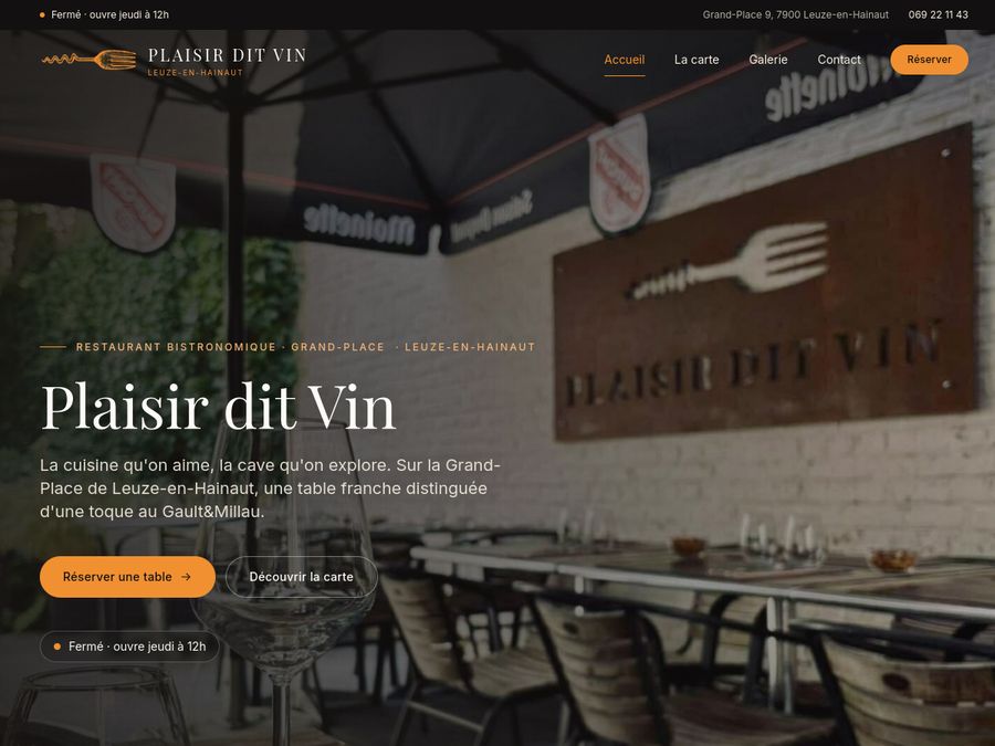 Le site Plaisir dit Vin, créé avec allo Christian